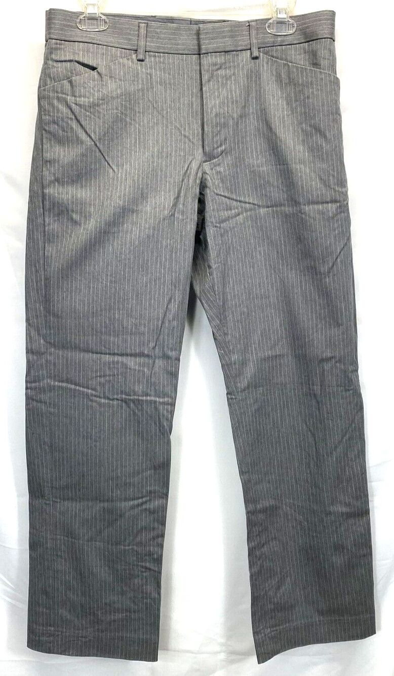 Express Design Studio Producer Gray Pinstripe Pants Sz 30 X 30 Men's w/ defect